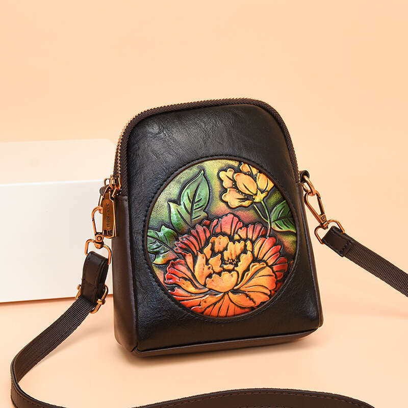 Light luxury fashionable Chinese ethnic style handbag women, versatile casual, suitable for middle-aged and elderly mothers, single shoulder diagonal 