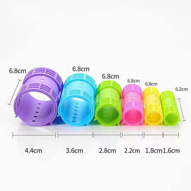 Snap on Hair Roller Hairdressing Home Use DIY Steam Perm Flexi Rods with Clips Clamps Magic Self-Adhesive Rollers 6 Size 241220