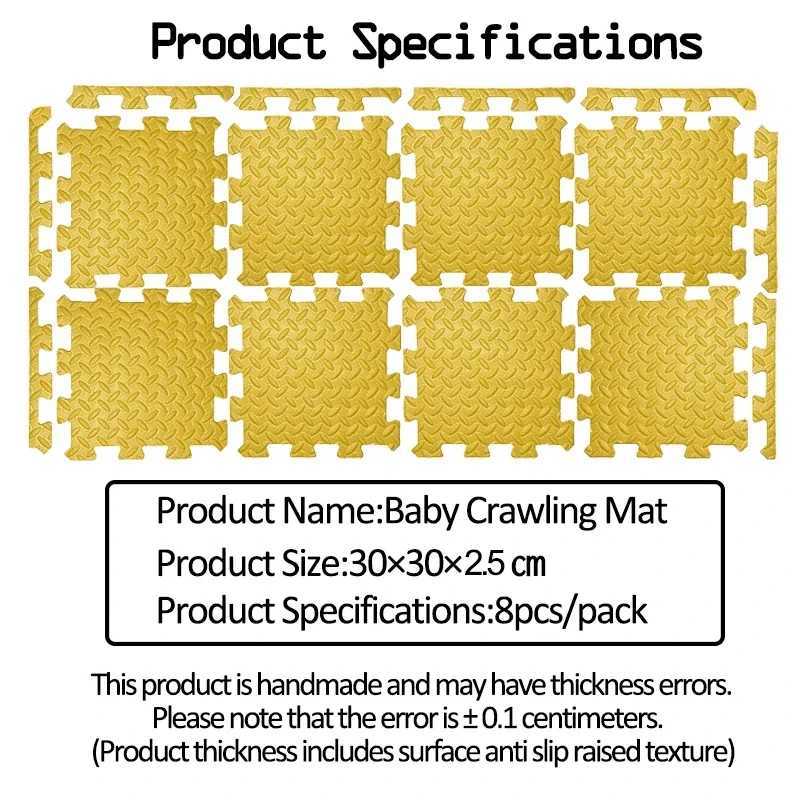 2.5CM thick 30 30 solid color baby room game mat carpet game activity gym mat puzzle environmental protection mat W241221