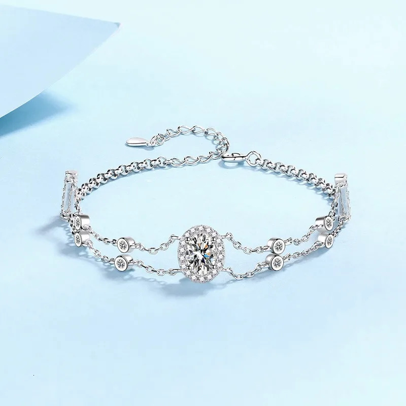 Na Tarnish Free Women VVS Charm Bracelets Women Wedding Jewelry 925 Sterling Silver Double Layers Bracelet 241214