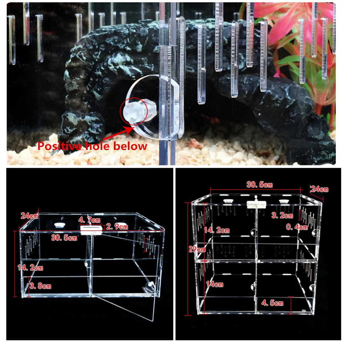 Other Pet Supplies Pet reptile tank acrylic Terrarium 4 mesh insect spider lizard breeding box Tortoise snake house cage reptile accessories L240910