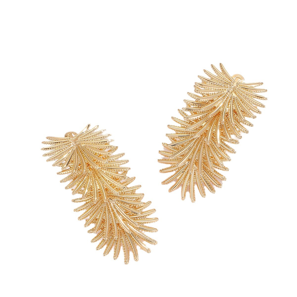 Luxury Gold Geometry Leaf Dangle Earrings with Sophisticated Design