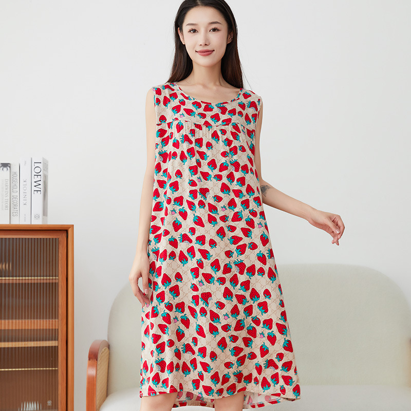 B872-Summer short-sleeved women's pajamas thin cotton large size casual home wear set