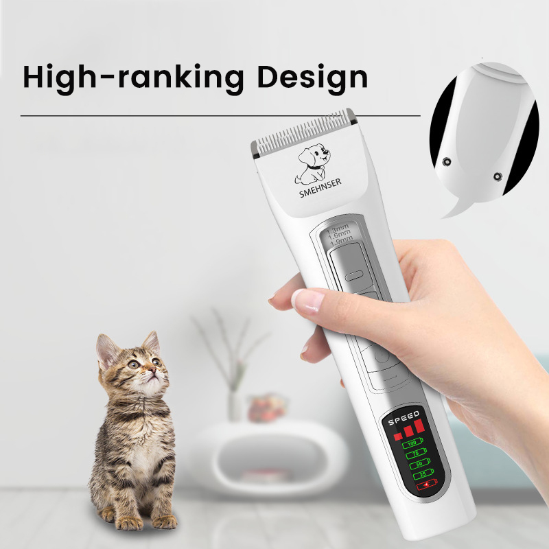 Professional High Power Dog Hair Cutter Low Noise Pet Trimmer Grooming Clippers With Guard Combs For Animals