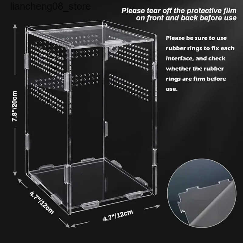 Other Pet Supplies Acrylic transparent reptile habitat breeding box reptile cage nano plant wolf spider shell dead dragon supply L240910