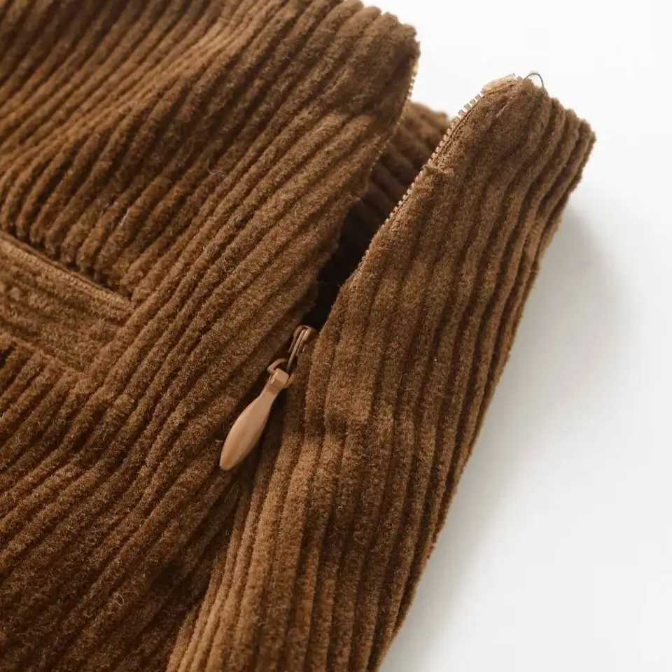 TR Woman Skirts Corduroy Mini Skirt Mid Waist Autumn Winter Warm Skirts For Women Streetwear Y2K Casual Short Skirts 1255529XJ241221