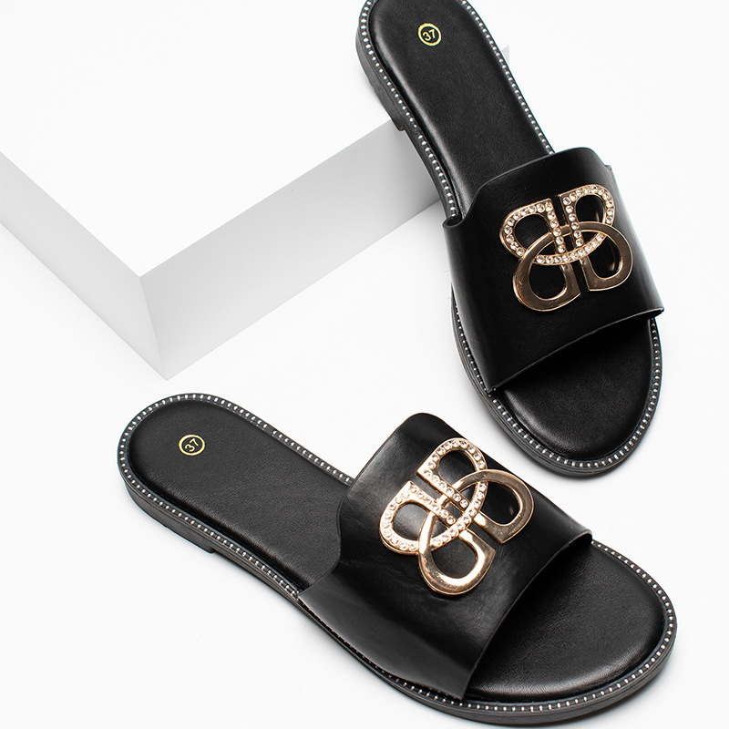 Free Shipping new slippers designer slides womans flat sandals Open Toes black home outdoor Slipper woman shoes
