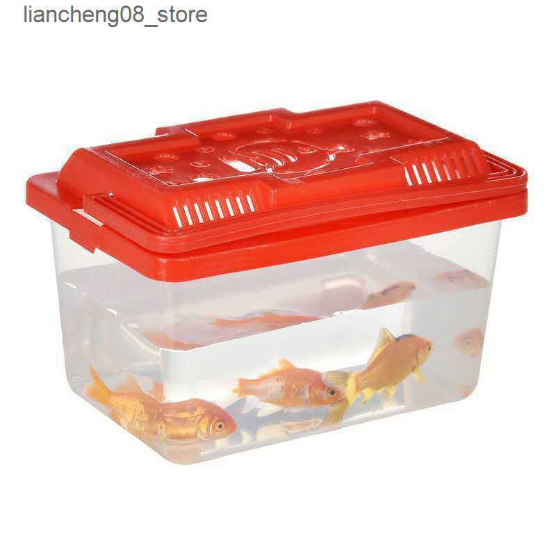 Other Pet Supplies Small turtle feeding box white fish tank hand-held crawler tank small box plastic crawling pet box transparent turtle tank L240910