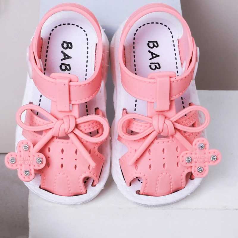 Sneakers Trendy Cute Bowknot Sandals For Baby Girls Breathable Lightweight Walking Shoes For All Seasons H241221