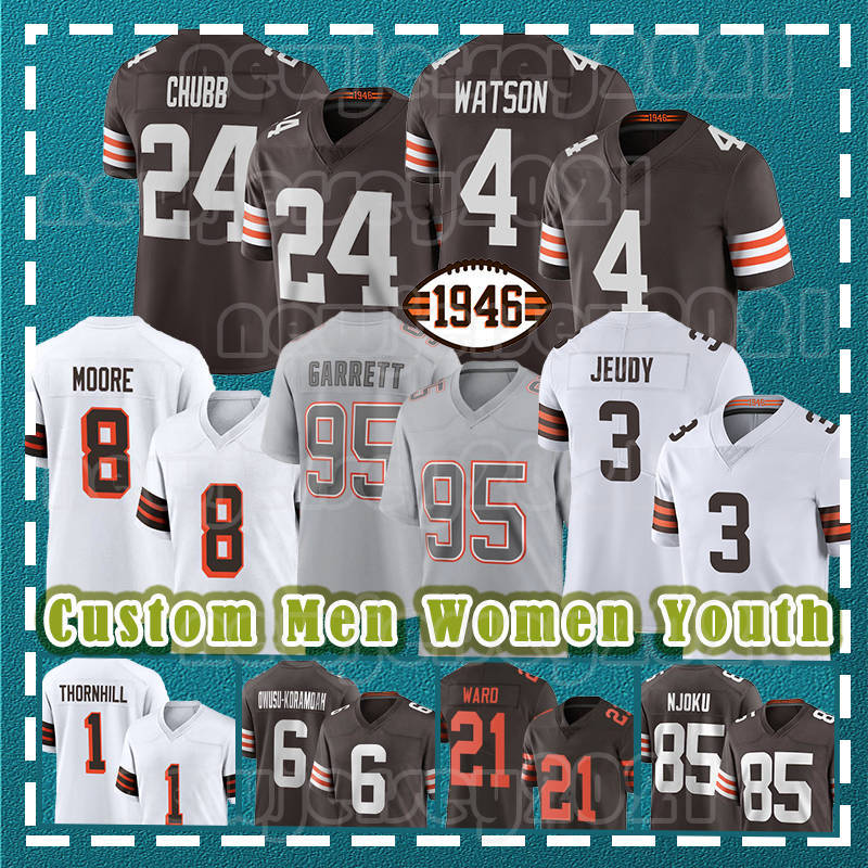 David Njoku Myles Garrett Football Nick Chubb Jerseys Elijah Moore Deshaun Watson Jerry Jeudy Denzel Ward Juan Thornhill Devin Bush Owusu-Koramoah Thomas David Bell