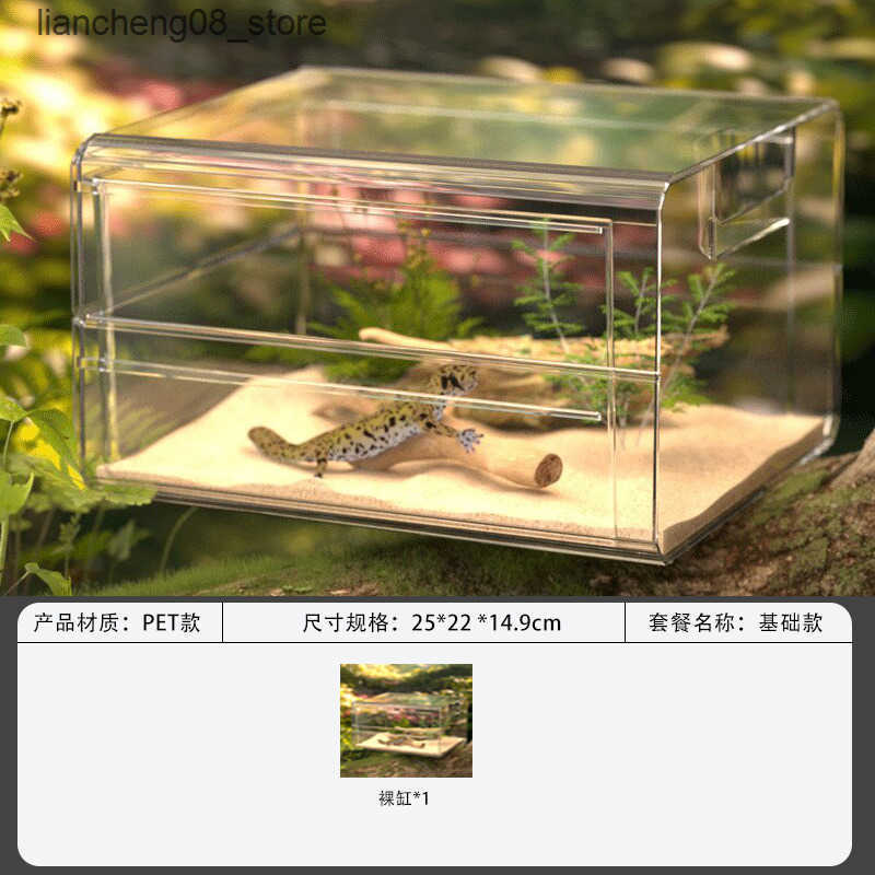 Other Pet Supplies Panoramic crawler box breeding and feeding box horned frog snake cage turtle tank small pet anti escape crawling pet box pet L24091