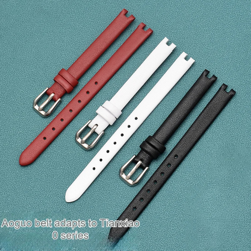 Suitable for 1853 Special Notched Watch Strap Flamingo Series T003 Womens T003209A Cowhide Watch Chain Accessories 12mm 241220
