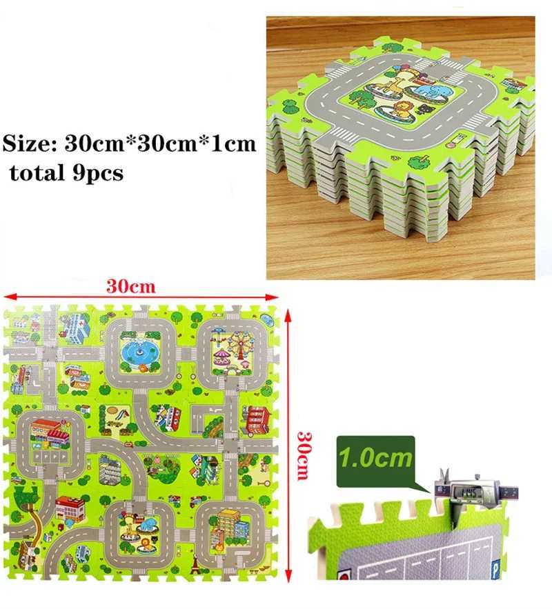 Baby game mat 9 pieces/batch Childrens carpet game mat Childrens carpet Soft floor toy Road traffic Soft floor Home decoration EVA Childrens foam puzz