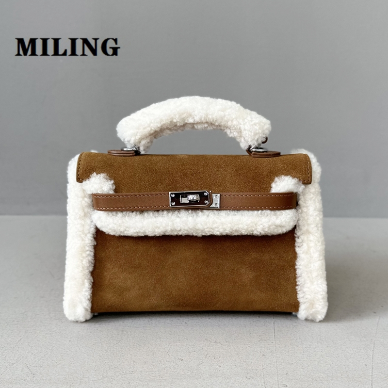 Autumn Winter Leather Handbag Fashion Women Crossbody Satcheles Real Genuine Suede Purses Lady Daily Casual Tote