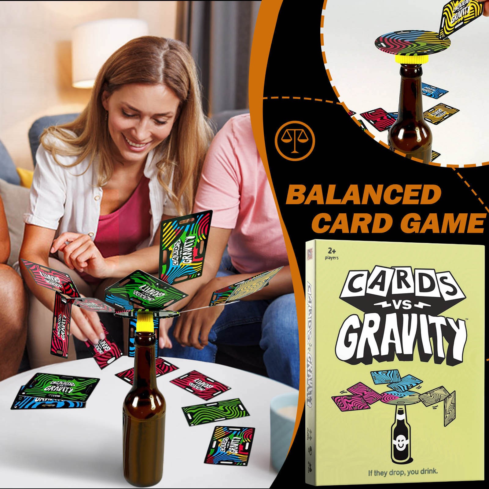 Anti-Gravity Card Balance Travel Game A Fun Card Stacking Game Perfect For Vacations And Camping 2-4 Players