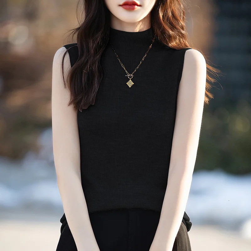 Spring and summer Cashmere Vest Women Sleeveless Soft Ladies Knit 241218
