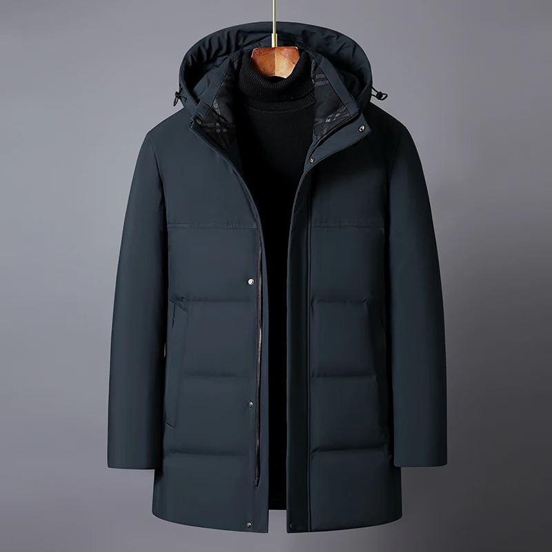 Winter Down Jackets for Men Casual Middle Aged Mens Puffer Coats Thick Warm Plus Size Feather Parkas 241217
