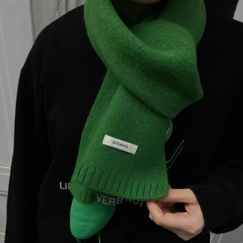 Parent Child Couples Small Scarf 100% Pure Wool Scarf Women Winter Solid Wool Shawls Wraps Pashmina Cashmere Scarves SA407 241220