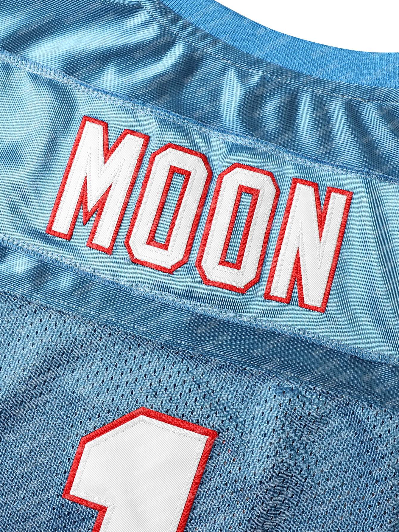 Moons 1 Blue Mens Football Jerseys All Stiched T-shirt for Sports Fans Short Sleeve Polyester T-Shirt, Loose Fit Athletic Tops for Outdoor and leisure