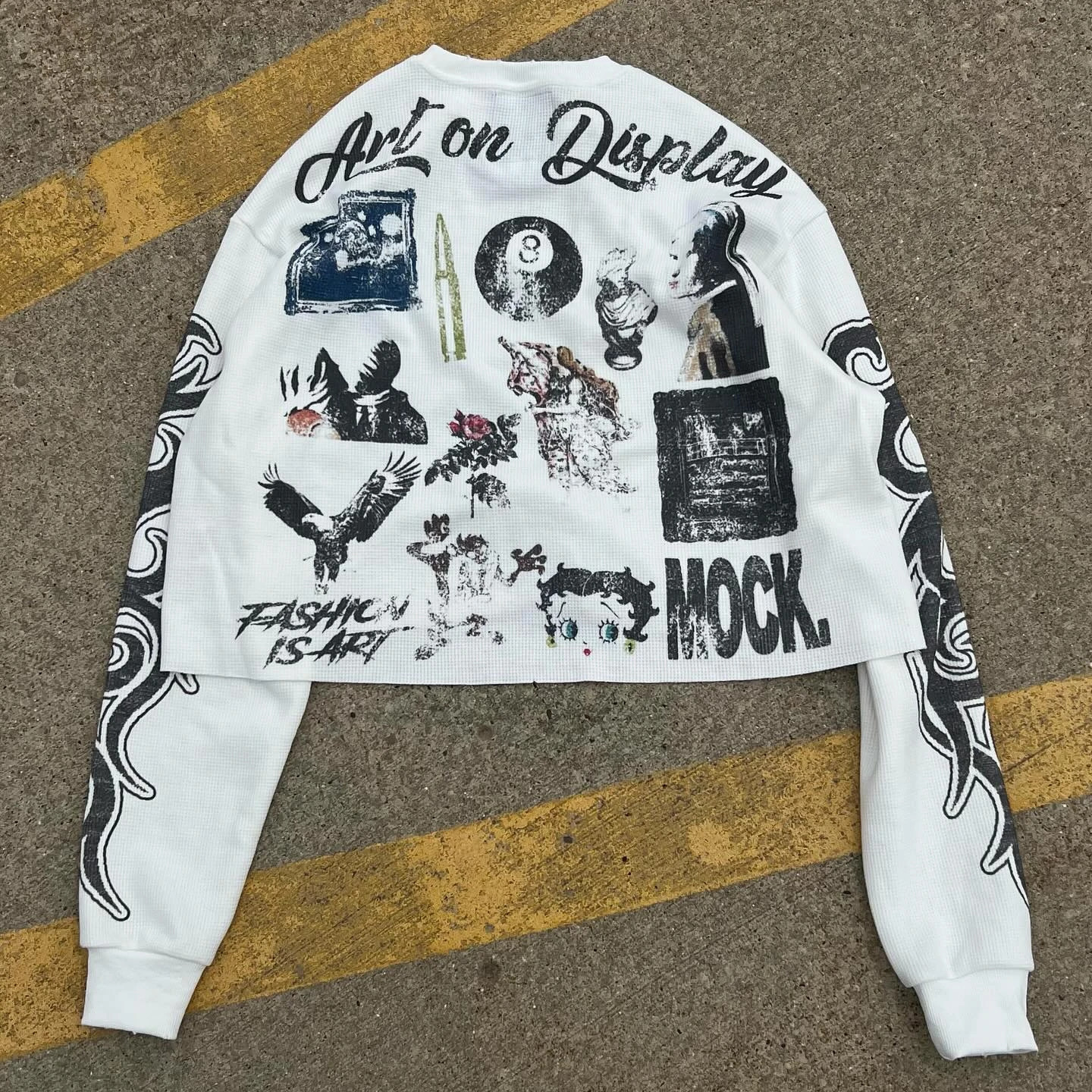 Y2K Autumn Long Sleeved Tops Men Women Harajuku Hip Hop Cartoon Graphic Printed Sleeves Goth Fashion White T Shirt 241217