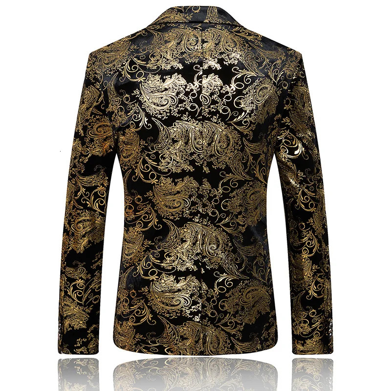 Boutique Fashion Gold Blazer Bronzing Mens Slim Fit Suit Jacket Men Wedding Nightclub Stage Party Dress Plus Size S5XL 241218