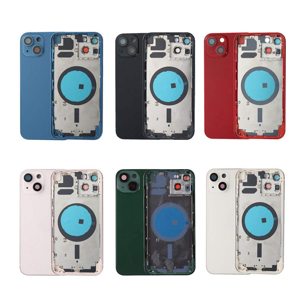 Rear Housing Assembly For iPhone 13 13mini With Battery 2025 Back Cover+Middle Chassis Frame+SIM Tray+Side Key Parts+Tools+Adhesive