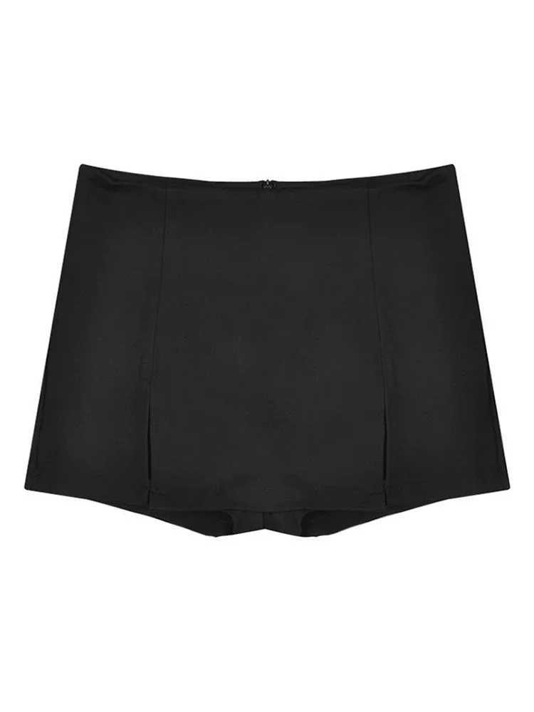 Sexy Split Shorts Skirt WomenS Office Ladies 4xl Suit Skirt Summer New Black Mini A-Line Pants Skirt High Waist Wide Leg ShortsXJ241221