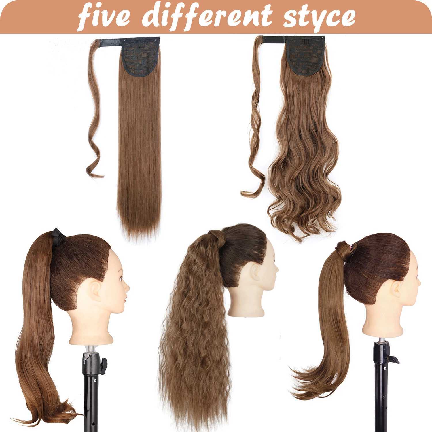 MERISIHAIR Synthetic 34 Inch Hair Fiber Heat Resistant Curly Hair With Ponytail Fake Hair Clip in Hair Extensions Pony TailXJ241221