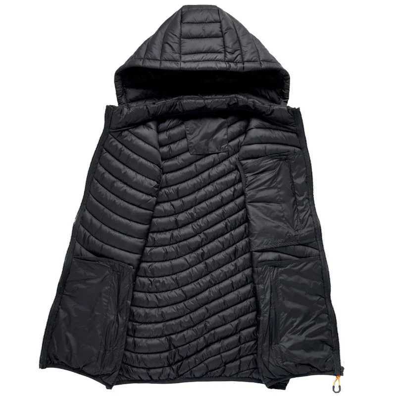 Fashion Casual Pockets Waistcoat Windproof Jacket Winter Male Hot sale Men Sleeveless Down Vests Solid Hooded Vest JacketsXJ241221