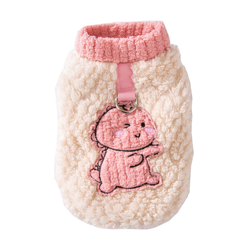 Cute dinosaur in autumn and winter, two legged traction, fluffy clothes for cats, blue cat clothes for kittens, pets clothes