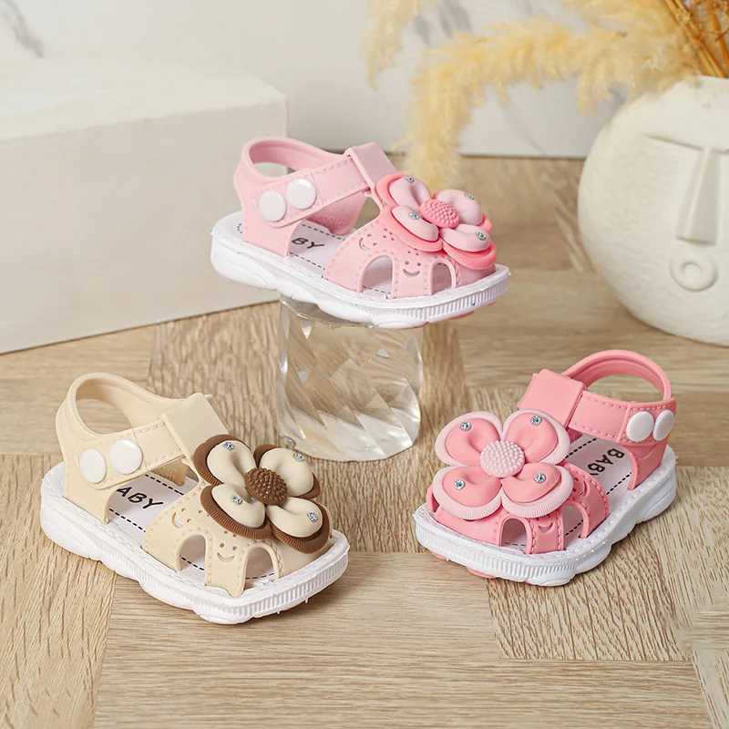 Sneakers Trendy Cute Flower Decor Sandals For Baby Girls Breathable Lightweight Sandals For Indoor Outdoor Beach All Seasons H241221