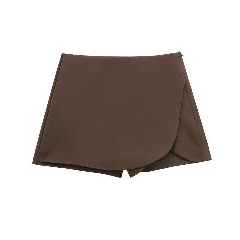 TR Womens Skirt Shorts 2024 Autumn Ladies Fashion Casual High Waist Ele Beige Black Brown Pink Zip Up Skirt Pants FeXJ241221