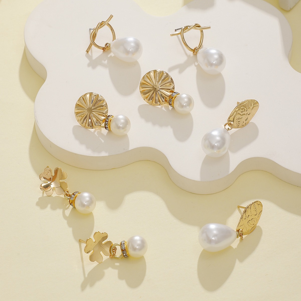 Chic Exaggerated Pearl Drop Earrings - Vintage Style from France