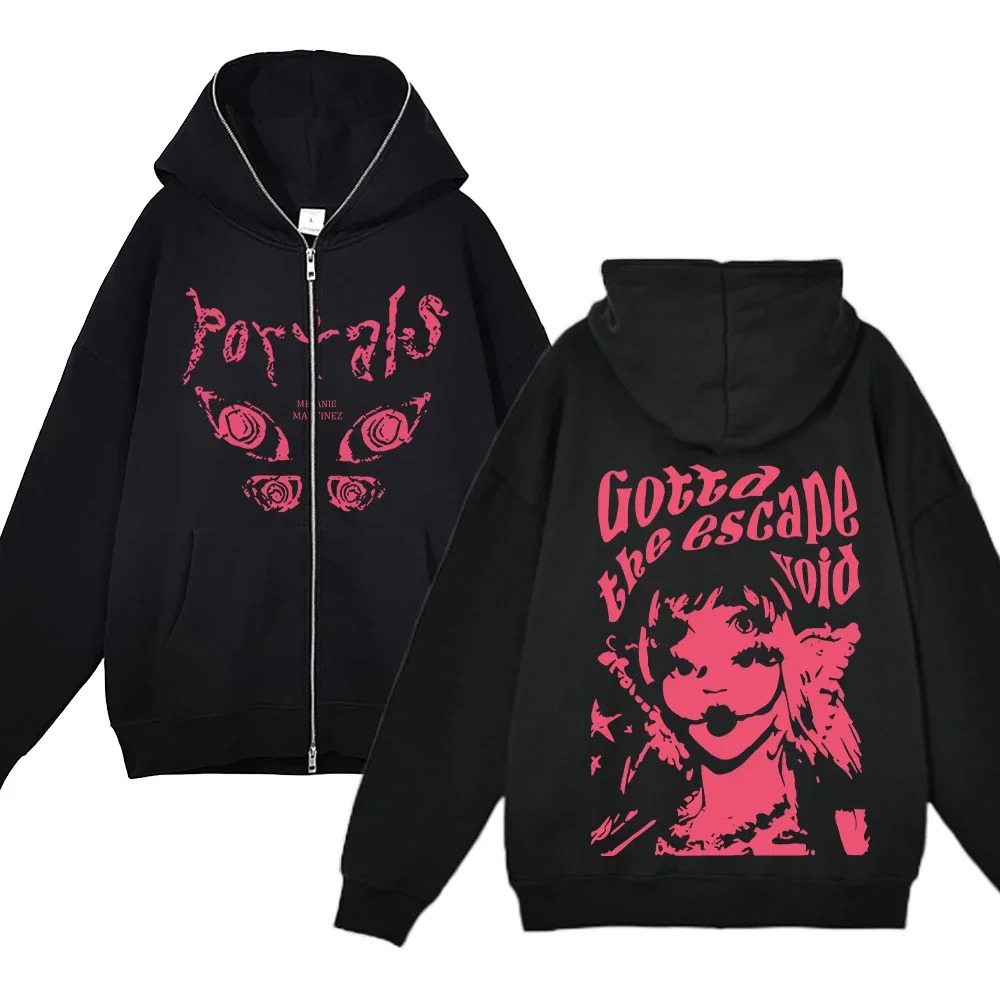 Melanie Martinez Full Zipper Hoodie Portal Tour Album Printed Sportswear Hip Hop Street Clothing Jacket Mens Casual 241211