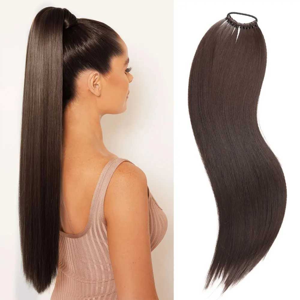 AZQUEEN Synthetic Hair Extensions Long Straight False Horse Tails Fake Hairpiece 24 Inch Ponytail For Women DailyXJ241221