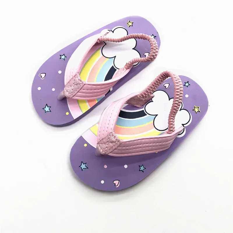 Slipper Toddler Flip Flops Shoes Little Kid Sandals with Back Strap Boys Girls Water Shoes for Beach and Pool H241217