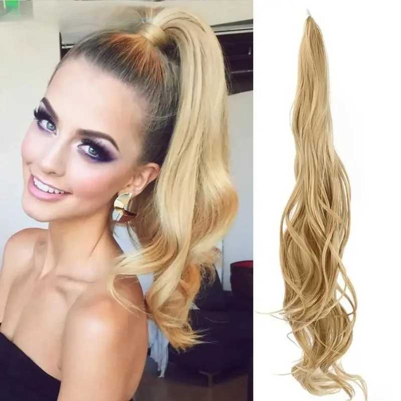 Synthetic Hair Extension Flexible Wrap Around Ponytail Natural Wave Long Ponytail Wavy Hair Hairpieces For Women GZ56XJ241221