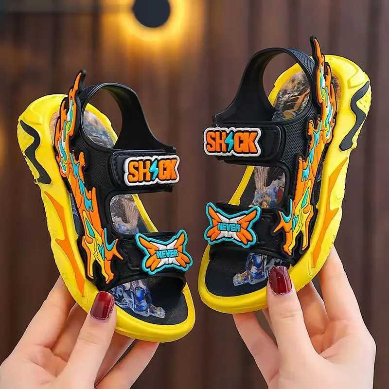 Sneakers Versatile Kids Sandals Stylish Lightweight Anti-Slip for All-Season Comfort - Easy Hook Loop Closure H241221