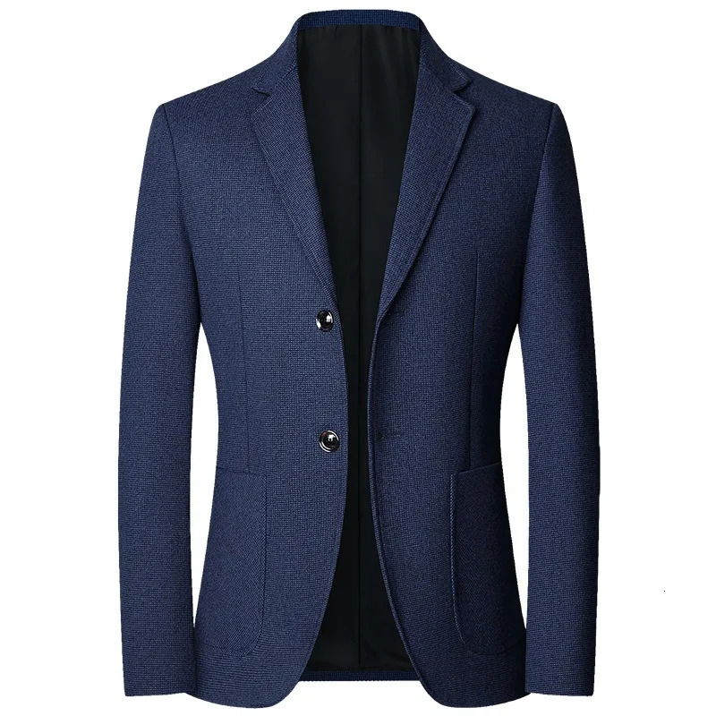 Spring Autumn Smart Casual Blazers Men Fashion Slim Fit Suit Jackets Solid Color Turn Down Collar Mens Blazer Outerwear Coats 241220