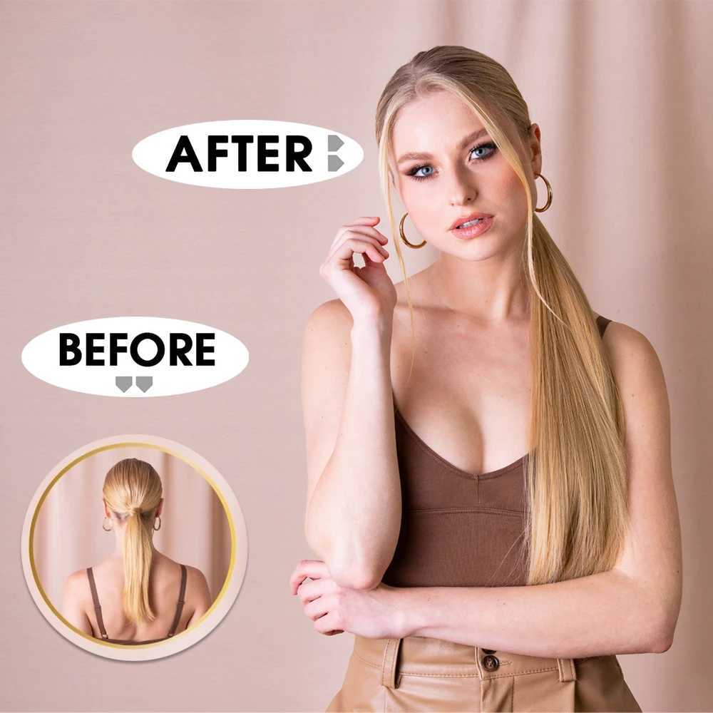 Synthetic Claw Clip On Ponytail Hair Extensions Long Straight 24 Heat Resistant Pony Tail HairPiece BlackBrown Blonde HairstyleXJ241221