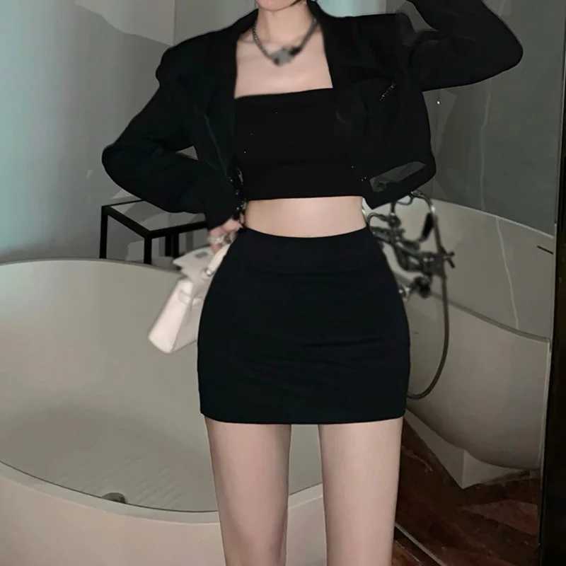 Womens Solid Stretch High Waist Bodycon Casual Short Skirt in SummerXJ241221