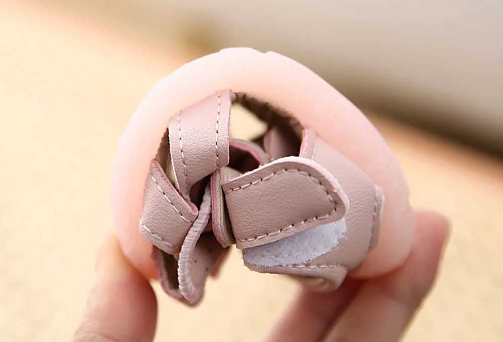Sneakers PU Leather Summer Sandals For Kids Cute Bow Soft-soled Toddler Shoes Travel Outdoor Beach Sandals For Girls Princess Footwear H241221