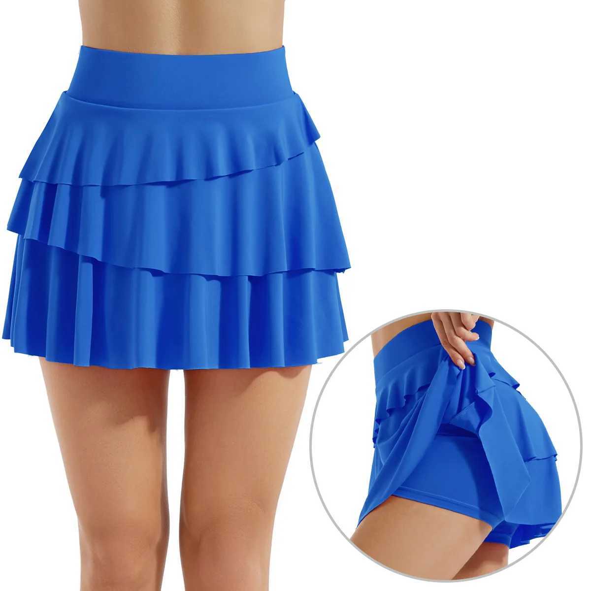 New In 2024 Womens High Waisted Tennis Skirt With Shorts Quick Drying Sports Short Fitness Running Train Skirt For WomanXJ241221