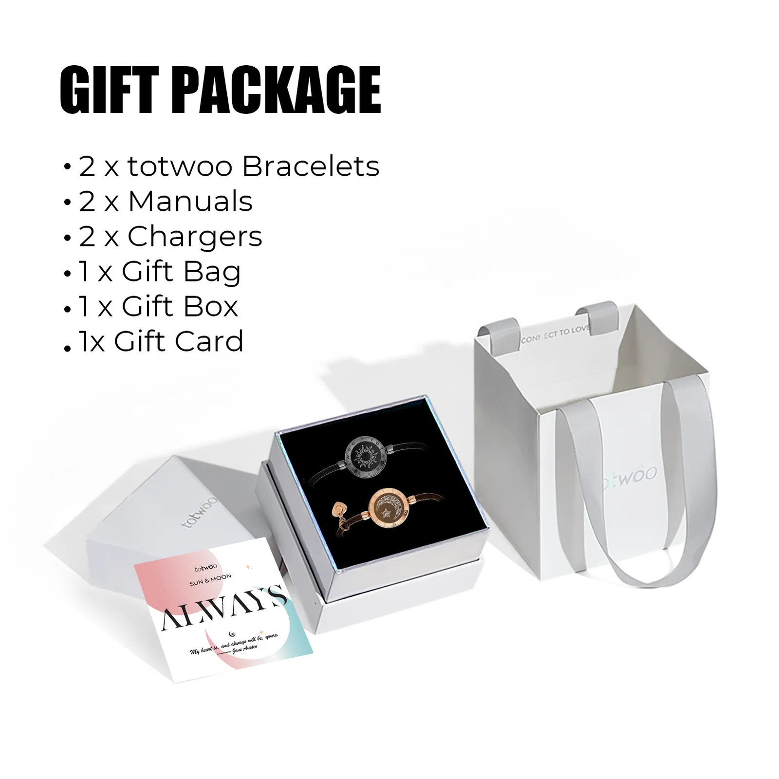 Totwo Long Distance Touch Light Up Vibration Bracelet Couple Long Distance Relationship Gifts Smart Sun Moon Love Bracelet 241219