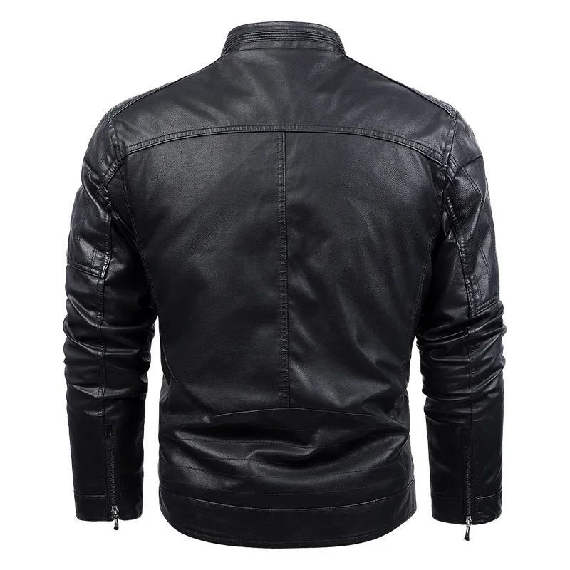 Mens Winter Fleece Leather Jacket Mens Plus Velvet Warm Motorcycle Thicken Leather Coat Outdoor Windbreaker PU Leather Outwear 241216