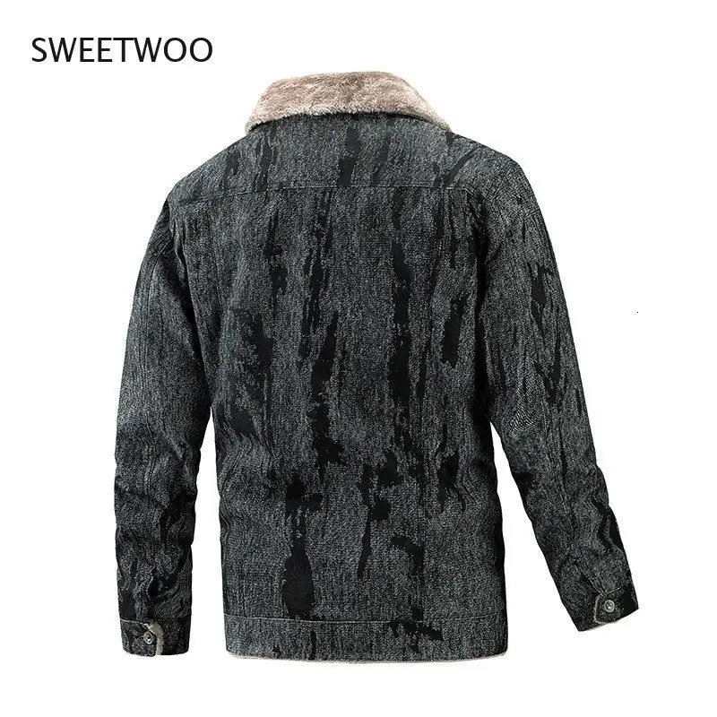 Winter mens plus velvet jacket mens casual sports ski baseball uniform jacket 241216