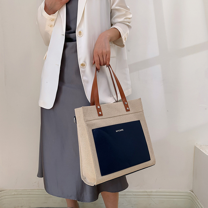 Canvas handbag suitable for new fashion trend contrasting colors casual business commuting designer shoulder bag trendy crossbody bag bag