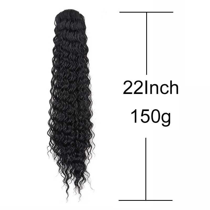 Synthetic Deep Wave Ponytail 22Inch Kinky Curly Drawstring Ponytail Extensions for Women Clip On Pony Tail Hair HairpieceXJ241221