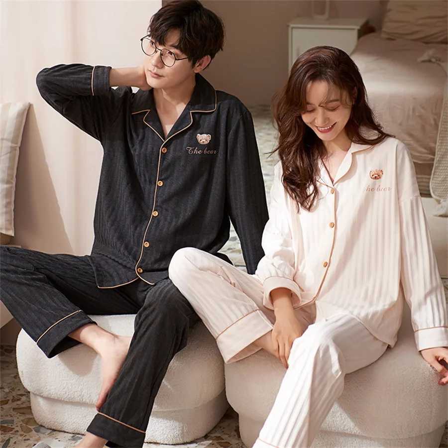 2024 Autumn/Winter Couples Pajama Set Mens Long Sleeve Top and Pants Family Clothing Womens Casual Pajama 2-piece Casual Pajama W241221