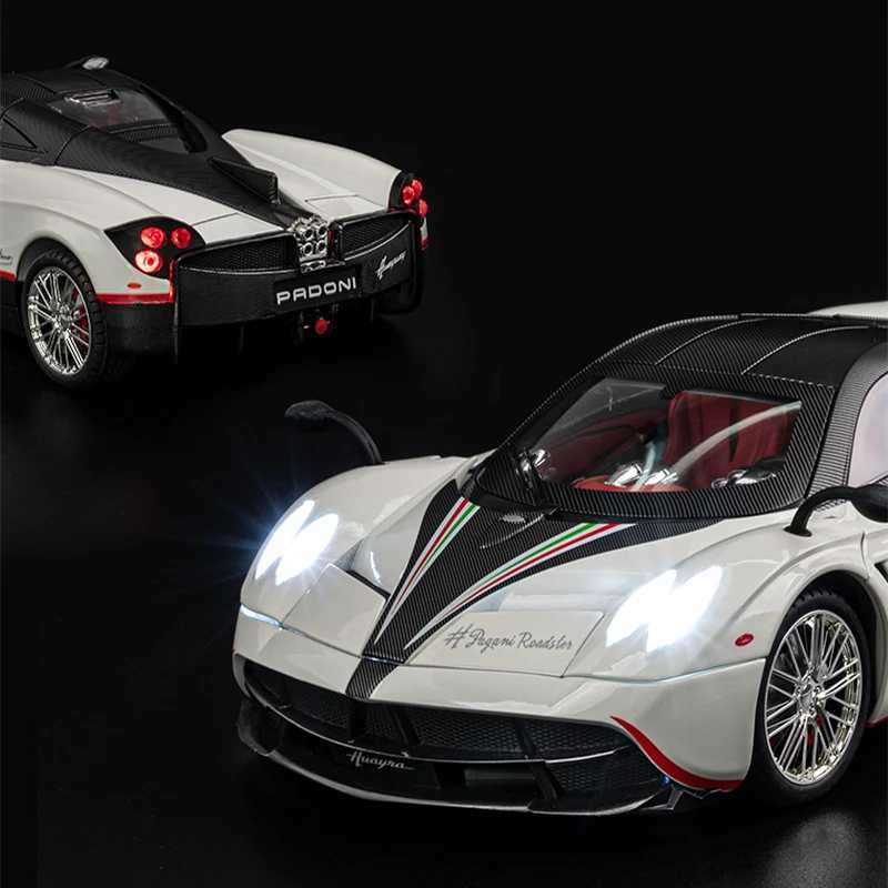 1 18 Pagani Huayra Dinastia Alloy Racing Car Model Diecasts Metal Toy Sports Car Model Simulation Sound and Light Childrens GiftXJ241221